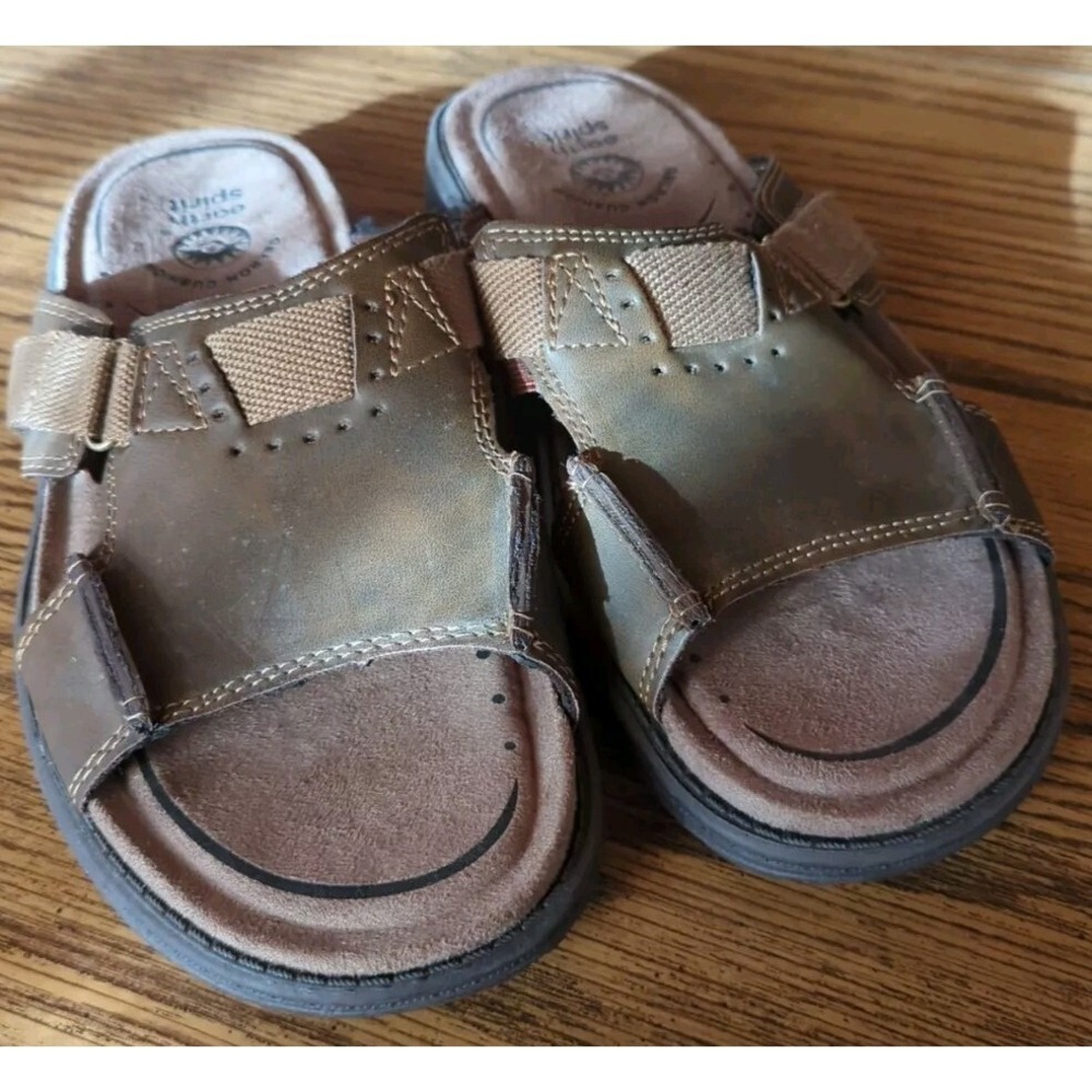 EARTH SPIRIT Men's Brown Cushion Sandals Size 8 Summer Festival BBQβ Beach Party